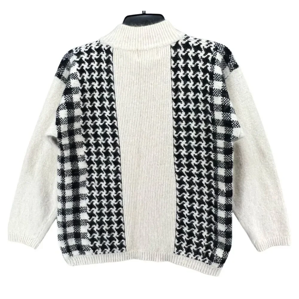 Vintage Glory B by Gloria Furman‎ Sweater Womens Small Houndstooth Silk Angora